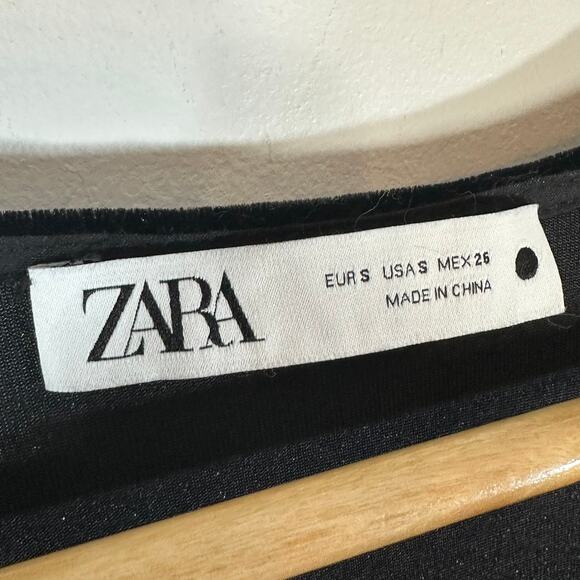 ZARA The Alessa Dress Black Velvet Button Front Mini Womans Small Goth Witchy - Picture 6 of 10